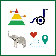 4 desert icon. Vector illustration desert set. pyramid and buggy icons for desert works