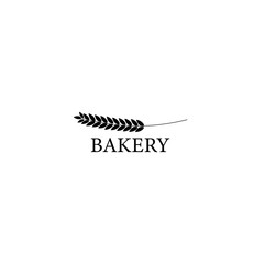 Bakery logo, label, badge, emblem. minimalism style. Ear of wheat. Isolated on background. Vector illustration.