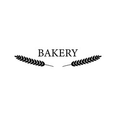 Bakery logo, label, badge, emblem. minimalism style. Ear of wheat. Isolated on background. Vector illustration.