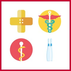 4 cure icon. Vector illustration cure set. ampoule and pharmacy icons for cure works
