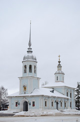 View of Aleksader Nevsky church in winter .Vologda Russia