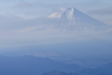 三頭山から望む富士山