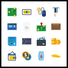 16 payment icon. Vector illustration payment set. online shopping and receipt icons for payment works