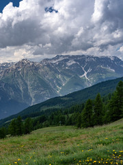 Fototapeta premium Mountain landscape along the road to Colle dell'Assietta