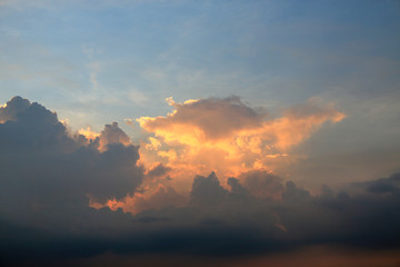 Beautiful cloud on sky at twilight time.