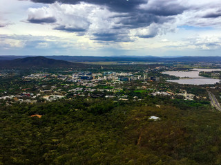 Fototapeta na wymiar View over Canberra from Black Mountain 