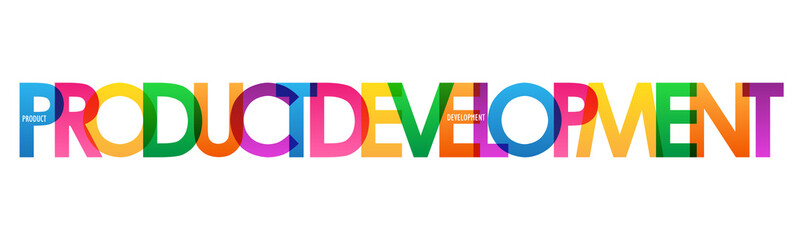 PRODUCT DEVELOPMENT colorful typography banner