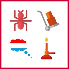 4 garden icon. Vector illustration garden set. luxemburg and bunser burner icons for garden works