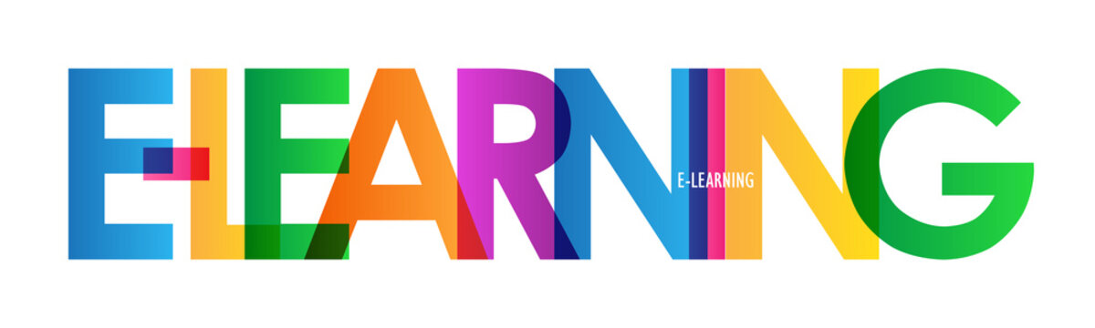 E-LEARNING colorful typography banner