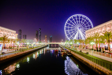 Giant Ferry Wheel and water canal at  Park