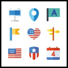 9 nation icon. Vector illustration nation set. usa and united states icons for nation works