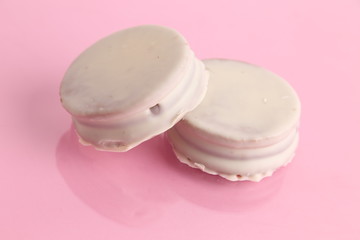 Chocolate cakes and dulce de leche, typical in Argentina. called Alfajores