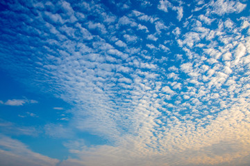 Beautiful sky with many white cloud in the morning.