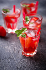 Summer fresh drink strawberry lemonade