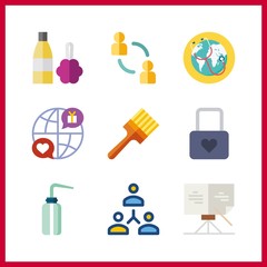 9 abstract icon. Vector illustration abstract set. internet and padlock icons for abstract works