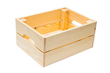 Wooden crate isolated on white