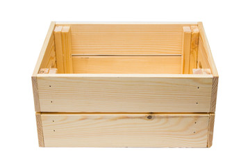 Wooden crate isolated on white