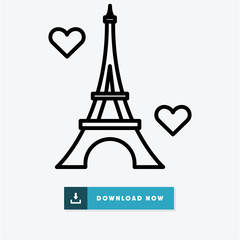 Fototapeta na wymiar Paris vector icon