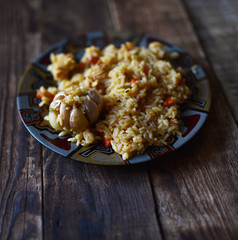 traditional dish of Central Asian cuisine pilaf
