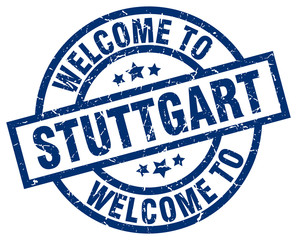 welcome to Stuttgart blue stamp
