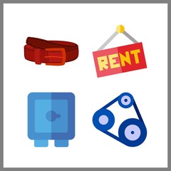 4 insurance icon. Vector illustration insurance set. real estate and safebox icons for insurance works
