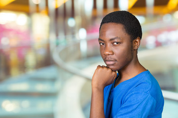 handsome african man looking at the camera