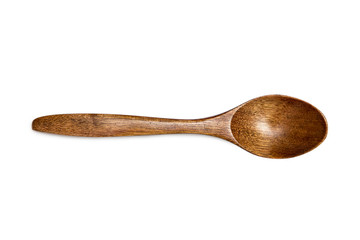 Wooden spoon isolated on white