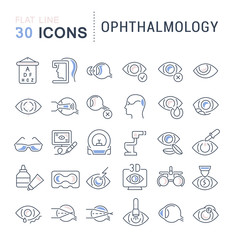 Set Vector Line Icons of Ophthalmology.