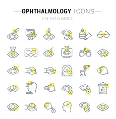 Set Vector Line Icons of Ophthalmology.