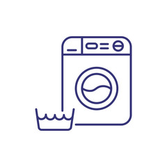 Laundry line icon. Washing machine, basin, laundromat. Laundry concept. Can be used for topics like city, hotel service, infrastructure