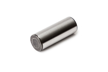 Metal pin on white background