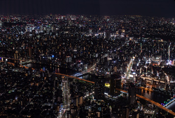 Fototapeta premium 夜の都内上空