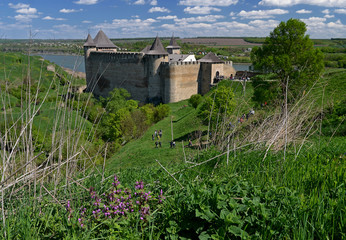 Ukraine, Hotinskaya fortress under the blue sky on May 3, 2015