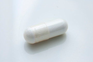 pills on white background