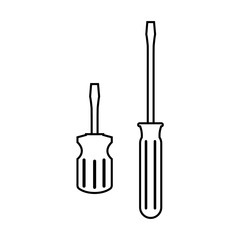 Screwdriver icon line style, logo on white background
