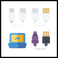 4 pc icon. Vector illustration pc set. usb and laptop icons for pc works