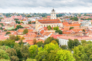 Fototapeta premium City of Vilnius - panorama of old town, Lithuania