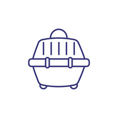 Pet carrier line icon. Pet travelling, luggage, crate. Veterinary concept. Vector illustration can be used for topics like domestic animals, pet shop, travel