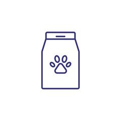 Pet food package line icon. Dog food, feeding, nutrition. Veterinary concept. Vector illustration can be used for topics like pet shop, domestic animals, pet care