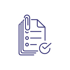 Attach documents line icon. Mailing, papers, technology. Online education concept. Vector illustration can be used for topics like internet, mailing, technology