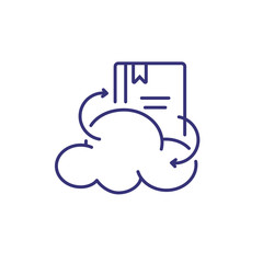 Cloud book line icon. Cloud technology, book, internet. Online education concept. Vector illustration can be used for topics like internet, library, website