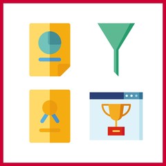 4 management icon. Vector illustration management set. certificate and ranking icons for management works
