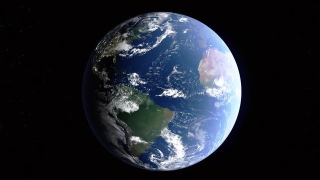 Realistic 3d animated earth showing the borders of the country Azerbaijan and the capital Baku in 4K resolution
