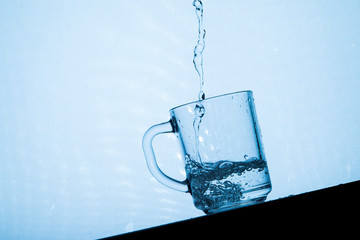Water splashing from a glass