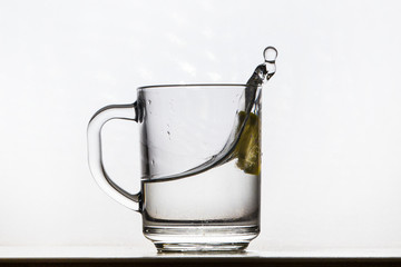 Water splashing from a glass