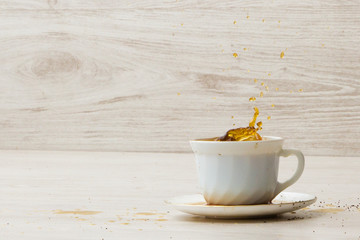 Spilled coffee from a Cup