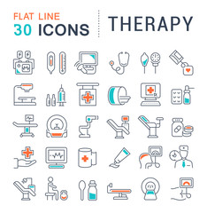 Set Vector Line Icons of Therapy.