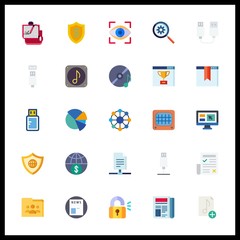 25 data icon. Vector illustration data set. online shopping and pie chart icons for data works