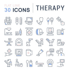 Set Vector Line Icons of Therapy.