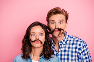 Close up photo of pretending offense crazy she her he him his la